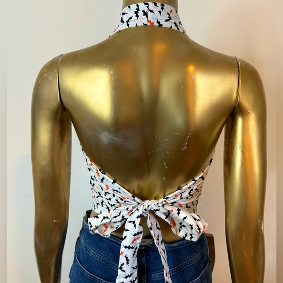 Retro bat print halter top - Picture 3 of 3